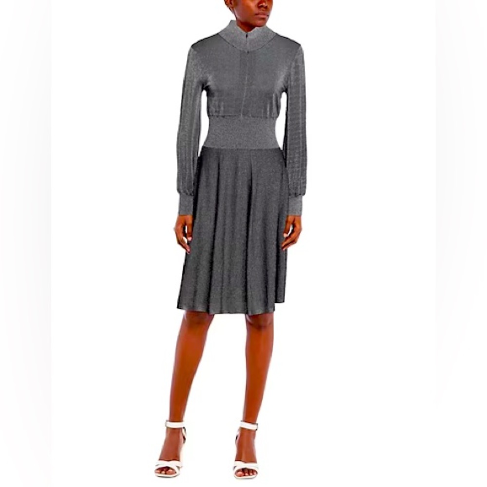 PINKO long sleeve knit zippered dress